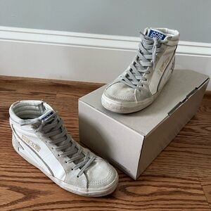 Golden Goose White Slide 37 High Top Sneaker